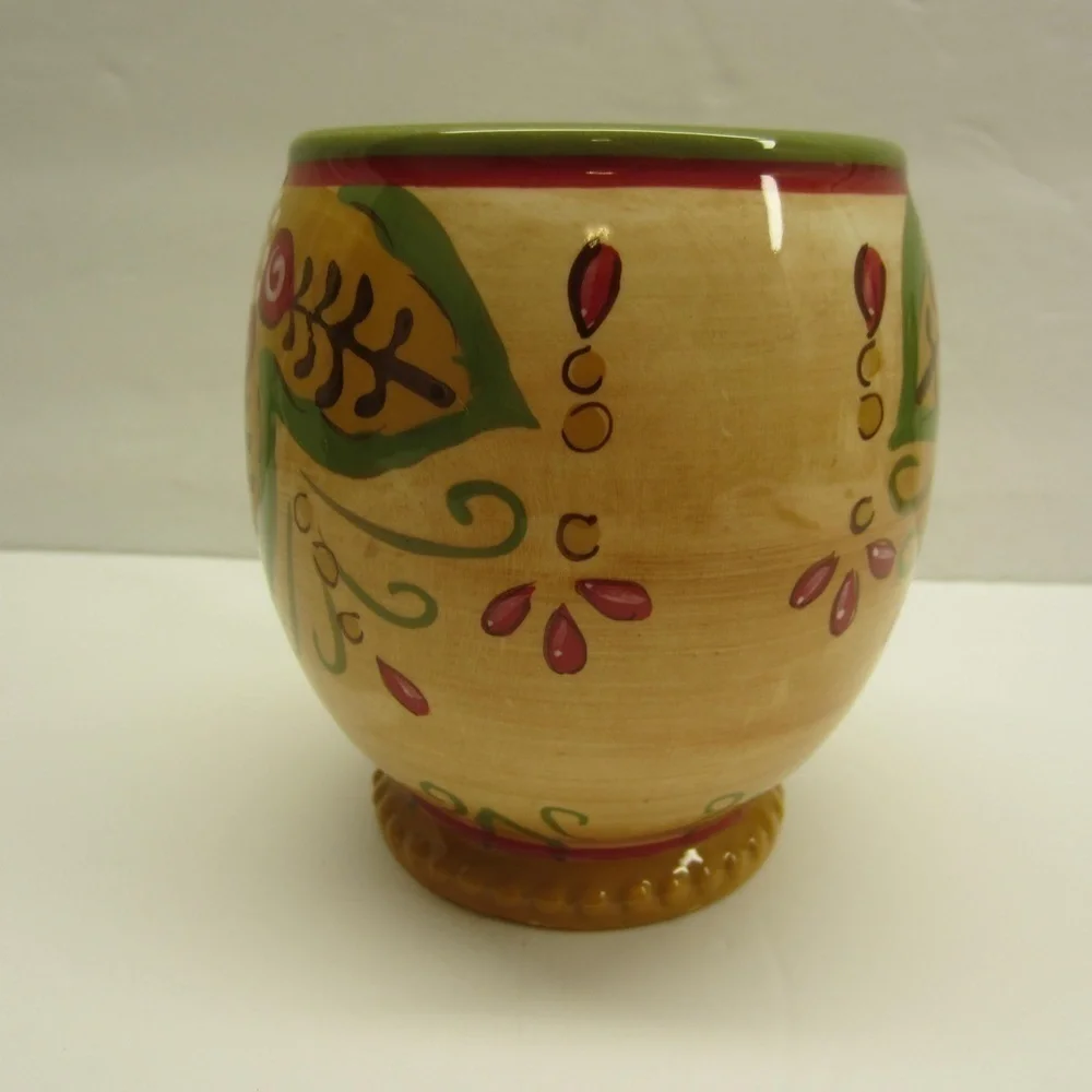 Pier‎ 1 Imports: Hand-Painted Whimsical Juliana Earthenware Coffee Tea Mug Cup